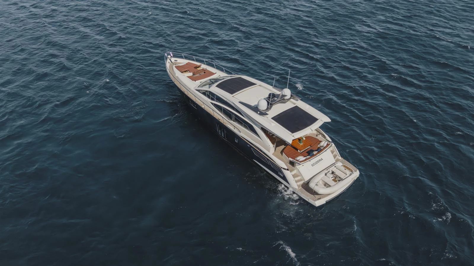 a boat in the water aboard SCUDERIA Yacht for Sale