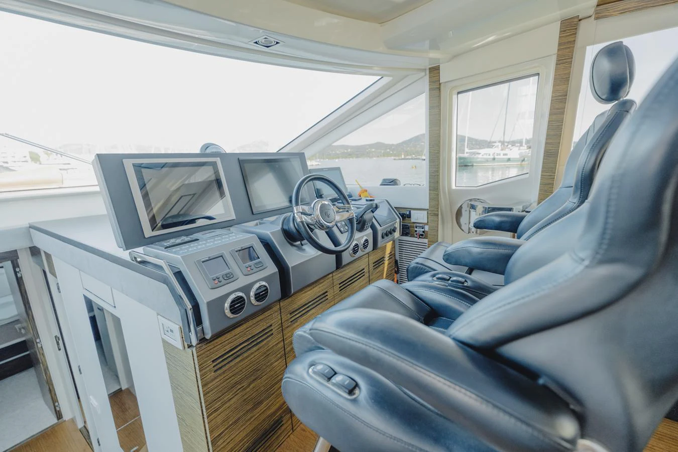 inside of a vehicle aboard SCUDERIA Yacht for Sale