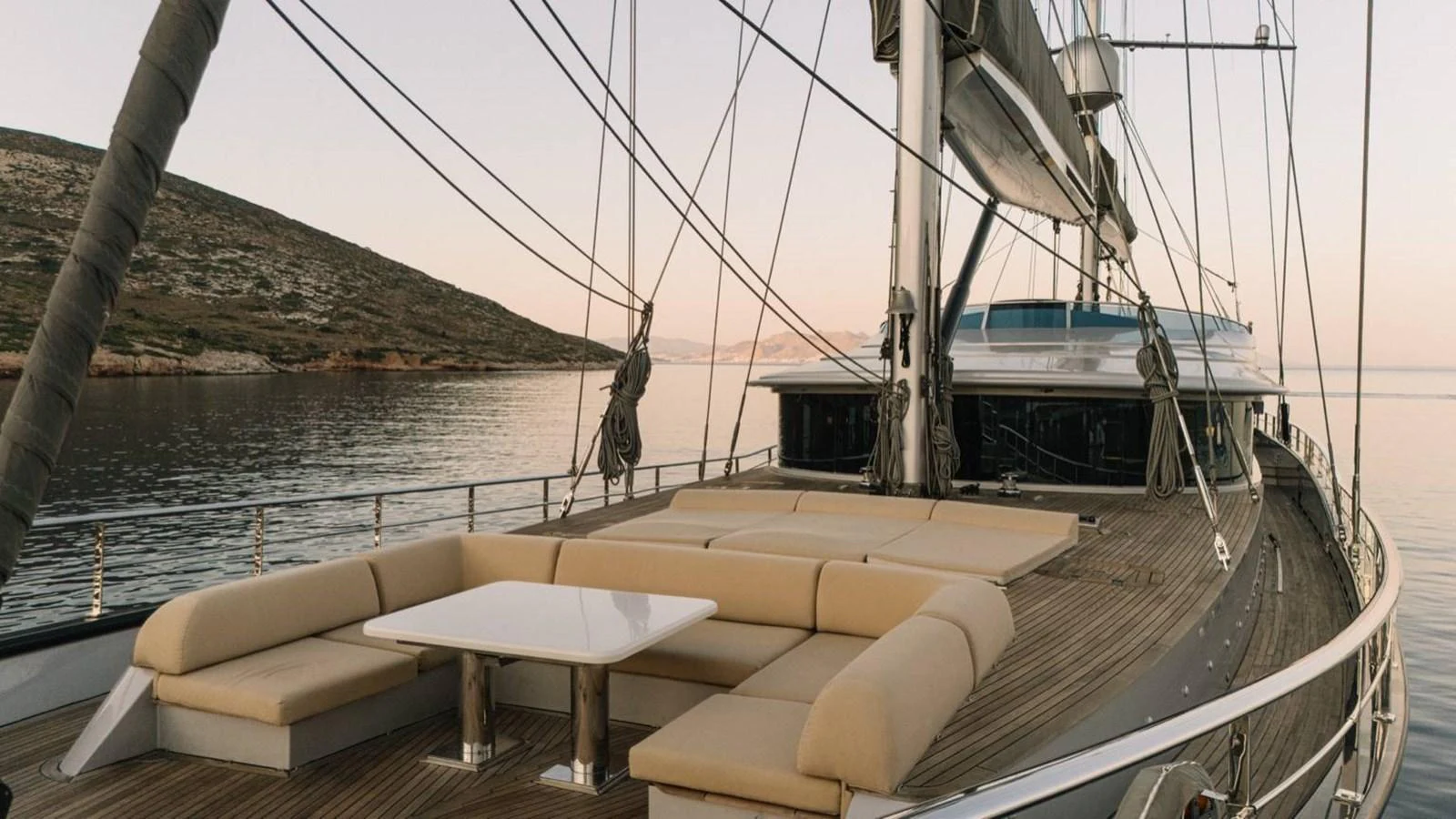 a boat on the water aboard ATLANTIS PEARL Yacht for Sale
