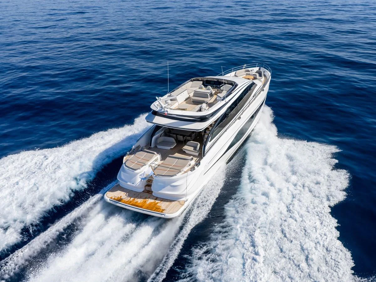a ship on the water aboard PRINCESS S80 Yacht for Sale