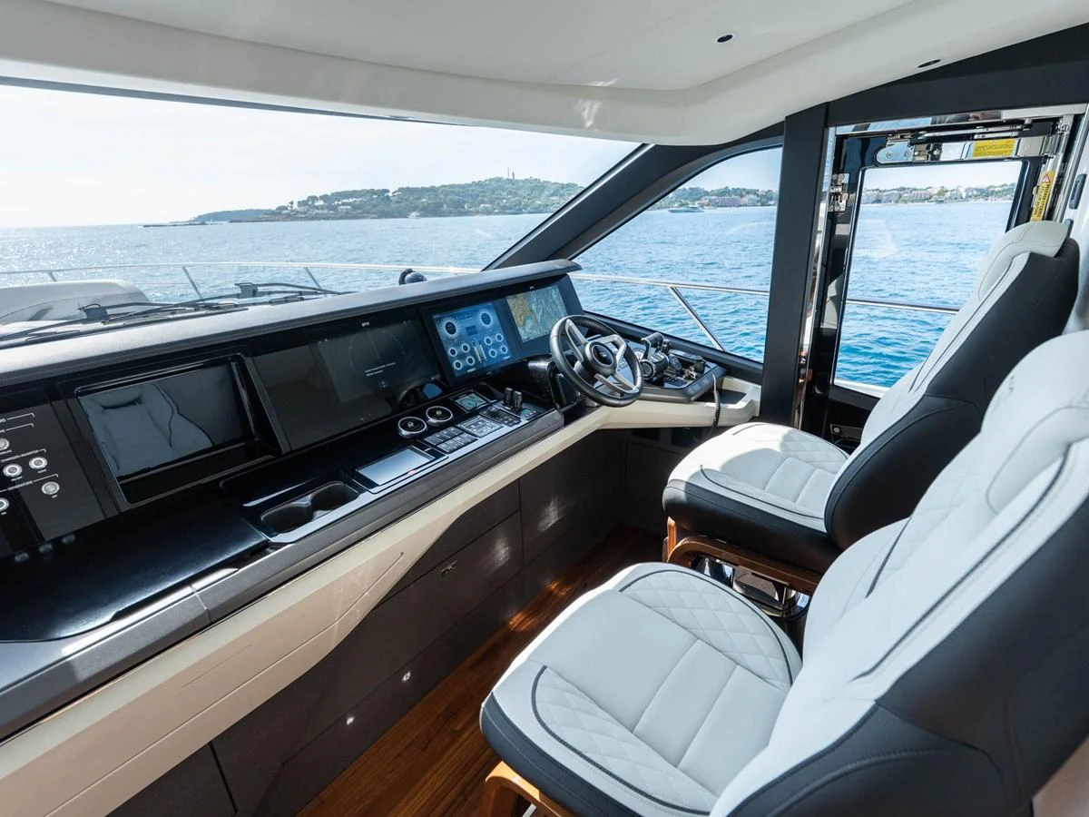 inside of a car aboard PRINCESS S80 Yacht for Sale