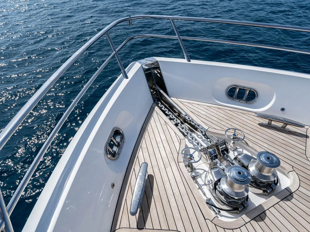 the front of a boat aboard PRINCESS S80 Yacht for Sale