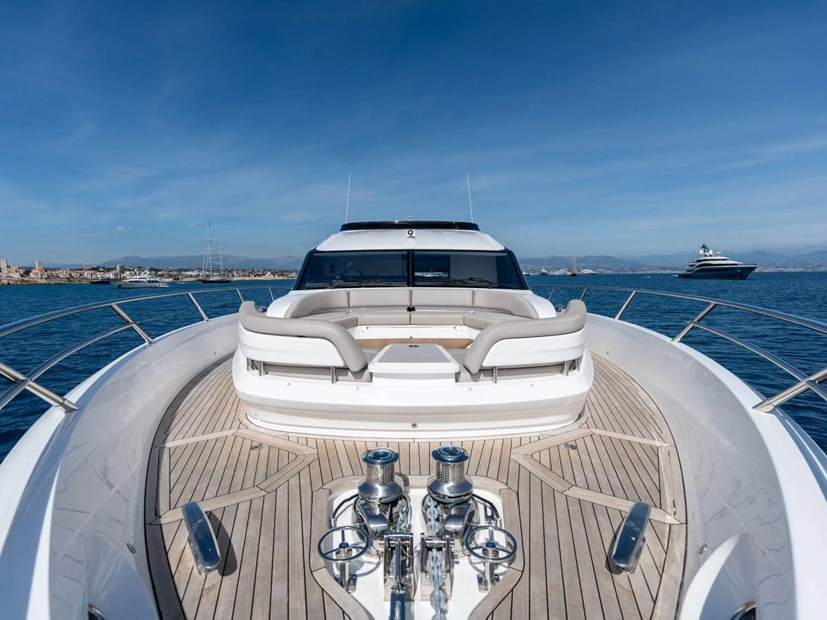 a boat on a deck aboard PRINCESS S80 Yacht for Sale