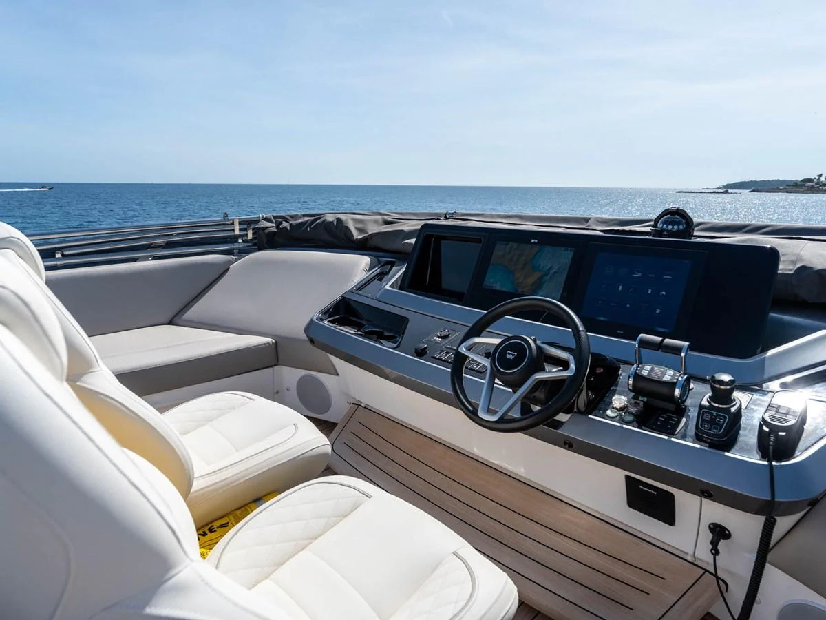 the inside of a car aboard PRINCESS S80 Yacht for Sale