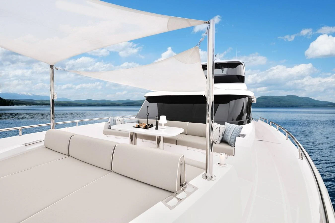 a boat on the water aboard HORIZON V77S Yacht for Sale