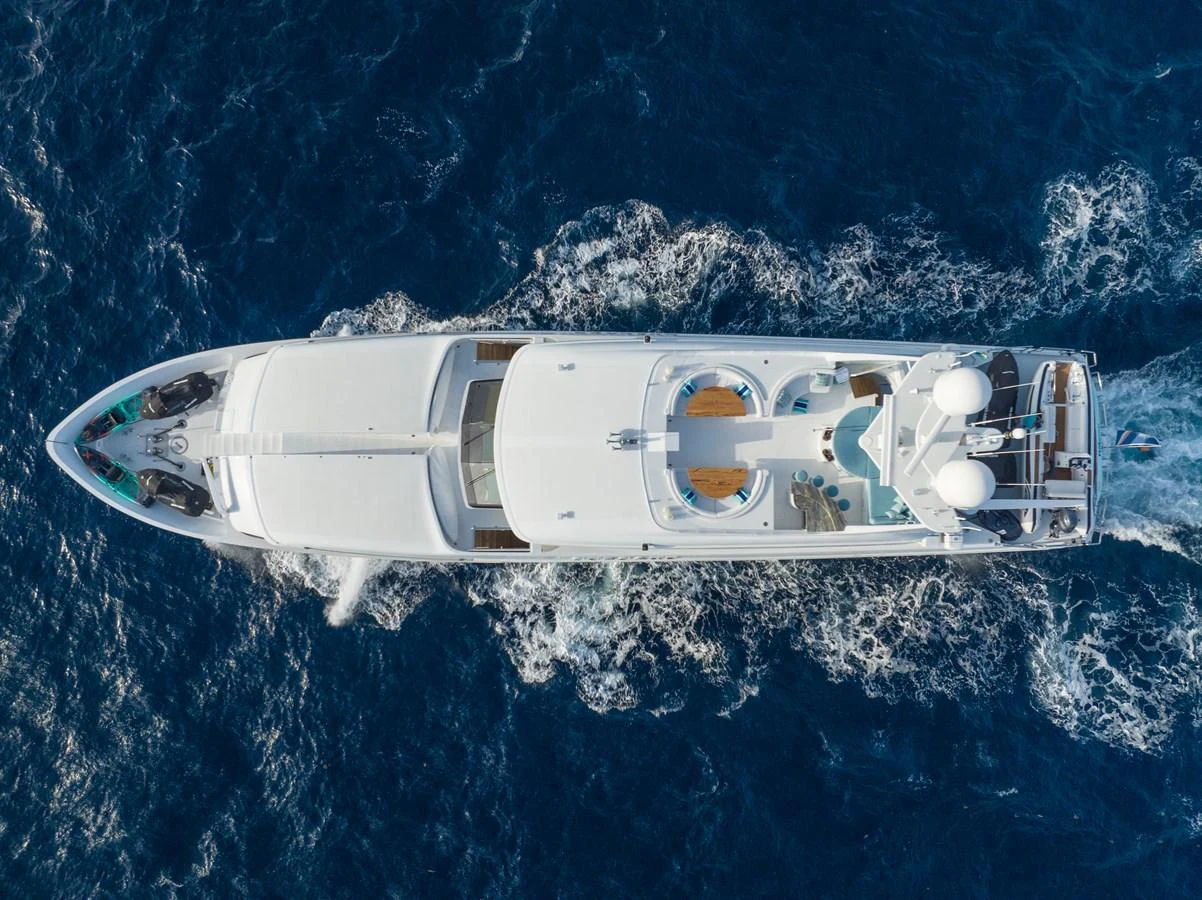 a space ship in the ocean aboard CUPCAKE Yacht for Sale
