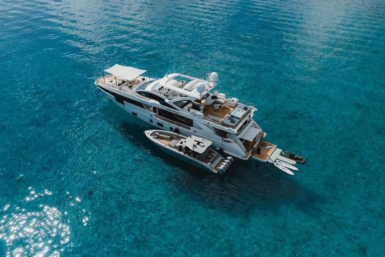 a military boat in the water aboard CARPE DIEM Yacht for Sale