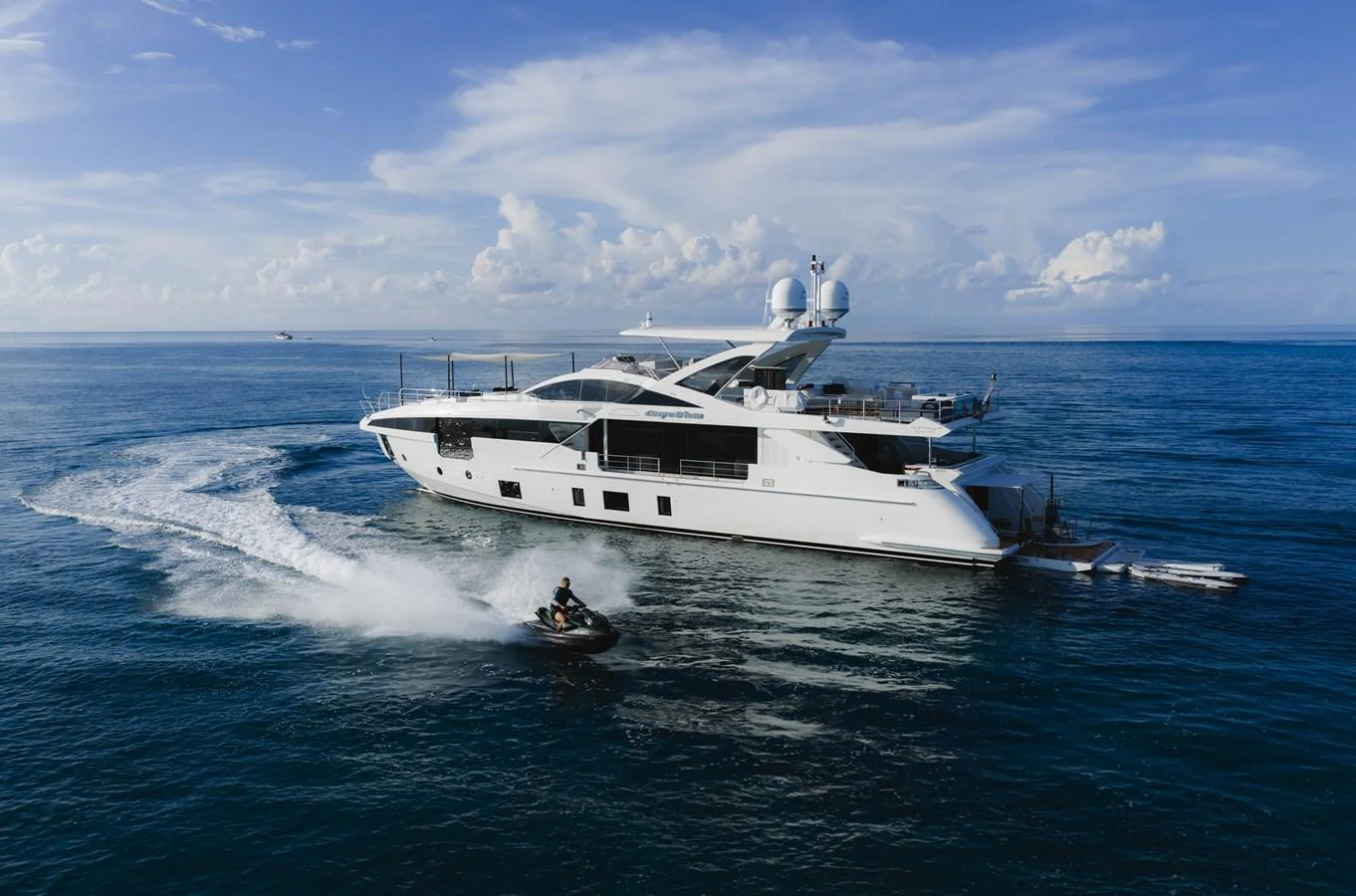 a boat on the water aboard CARPE DIEM Yacht for Sale