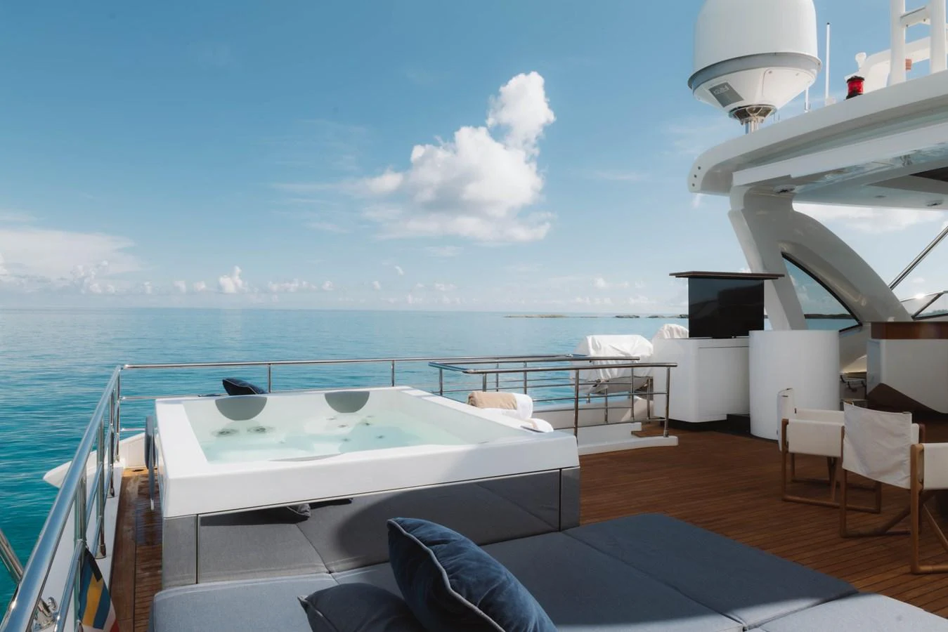 a boat on a deck aboard CARPE DIEM Yacht for Sale