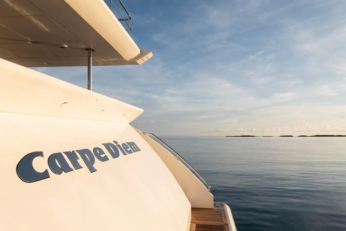 a boat on the water aboard CARPE DIEM Yacht for Sale