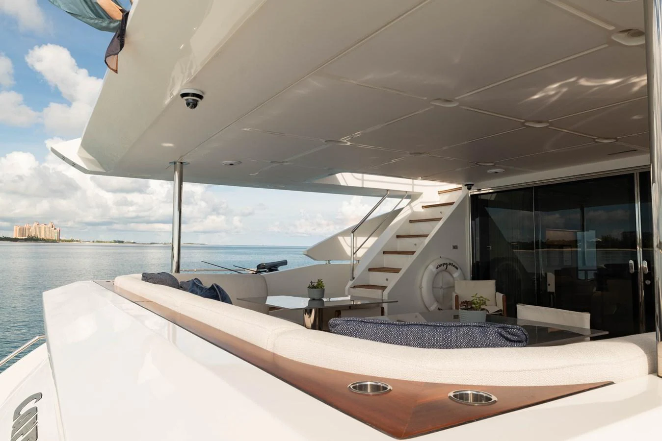 a boat on the water aboard CARPE DIEM Yacht for Sale