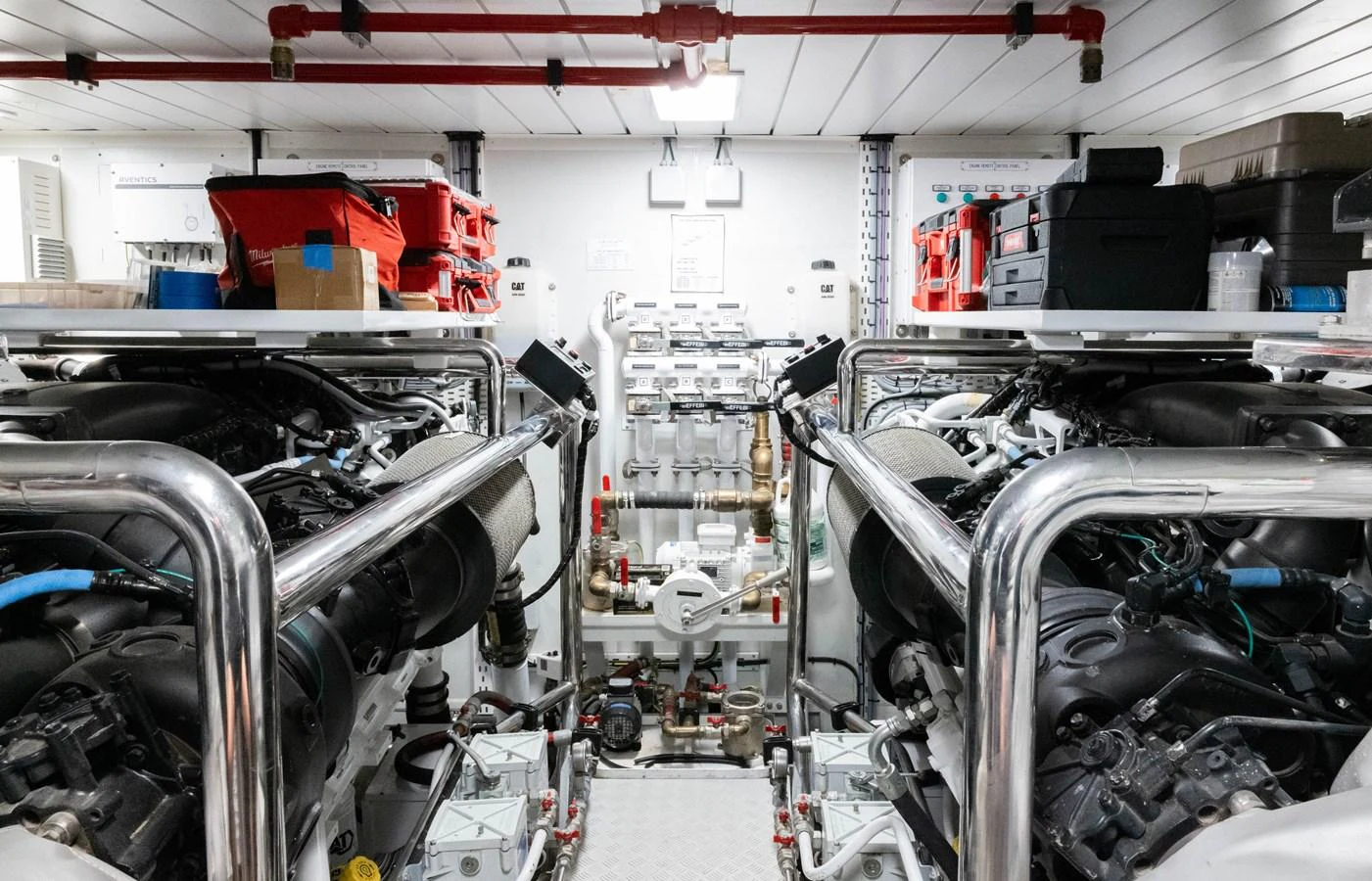 a room with machinery aboard CARPE DIEM Yacht for Sale