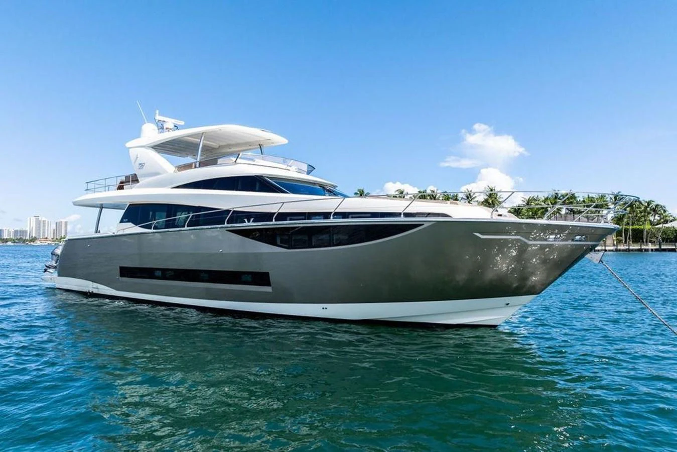 a white yacht in the water aboard ELEVATION Yacht for Sale