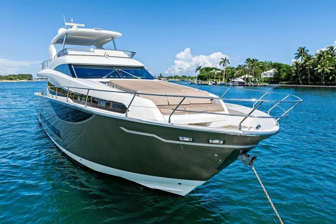 a white yacht in the water aboard ELEVATION Yacht for Sale