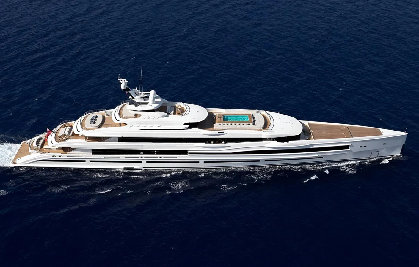 A sleek and luxurious yacht cruising through the deep blue sea. aboard LANA Yacht for Sale