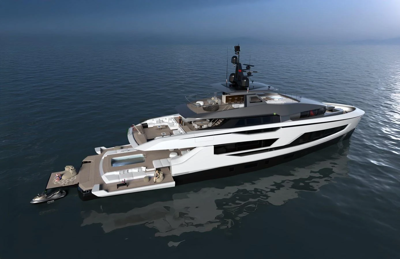 A sleek and modern yacht cruising on calm waters, showcasing its luxurious design and spacious decks. aboard NOVA 40 Yacht for Sale