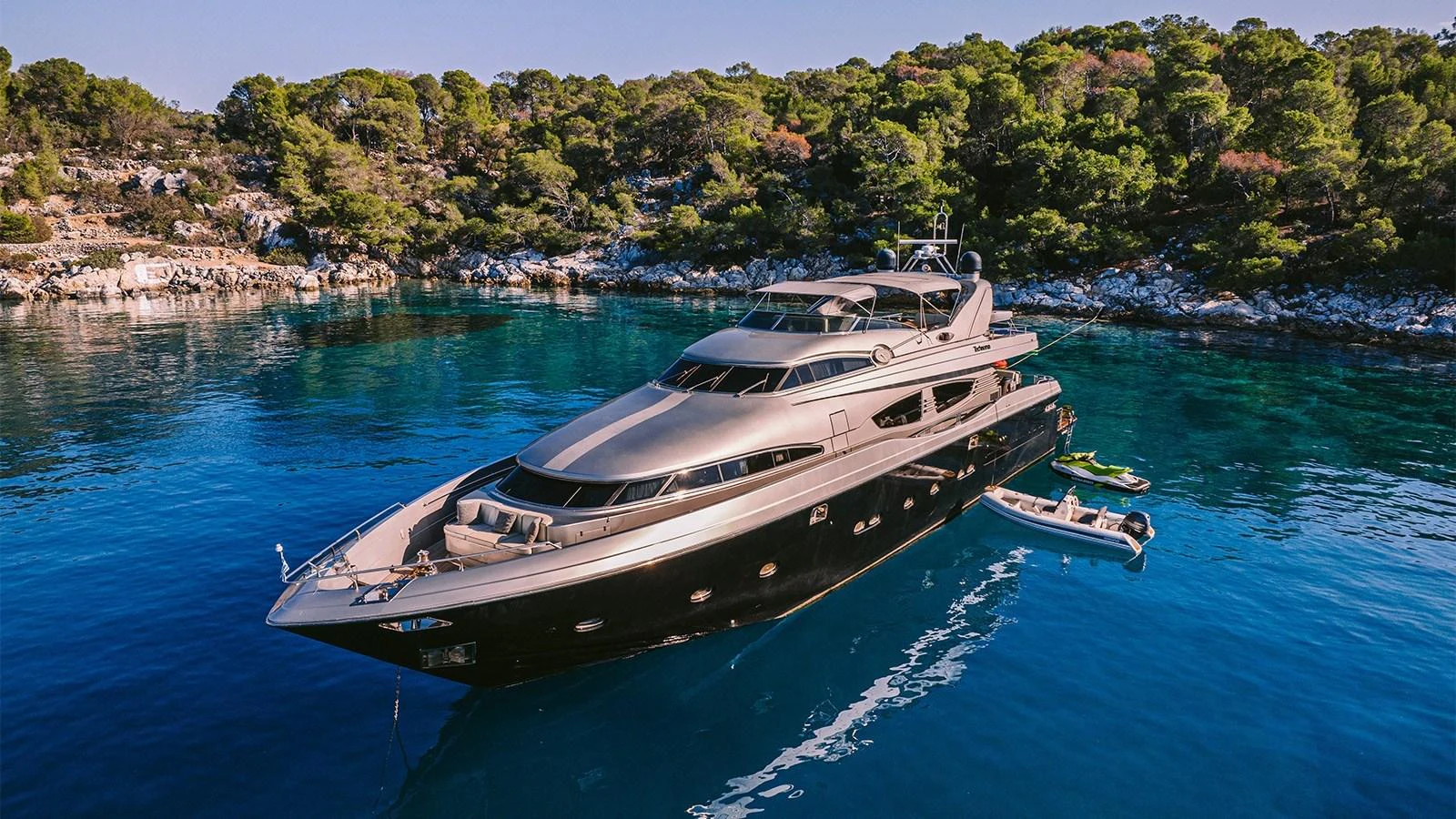 a boat on the water aboard ELVI Yacht for Sale