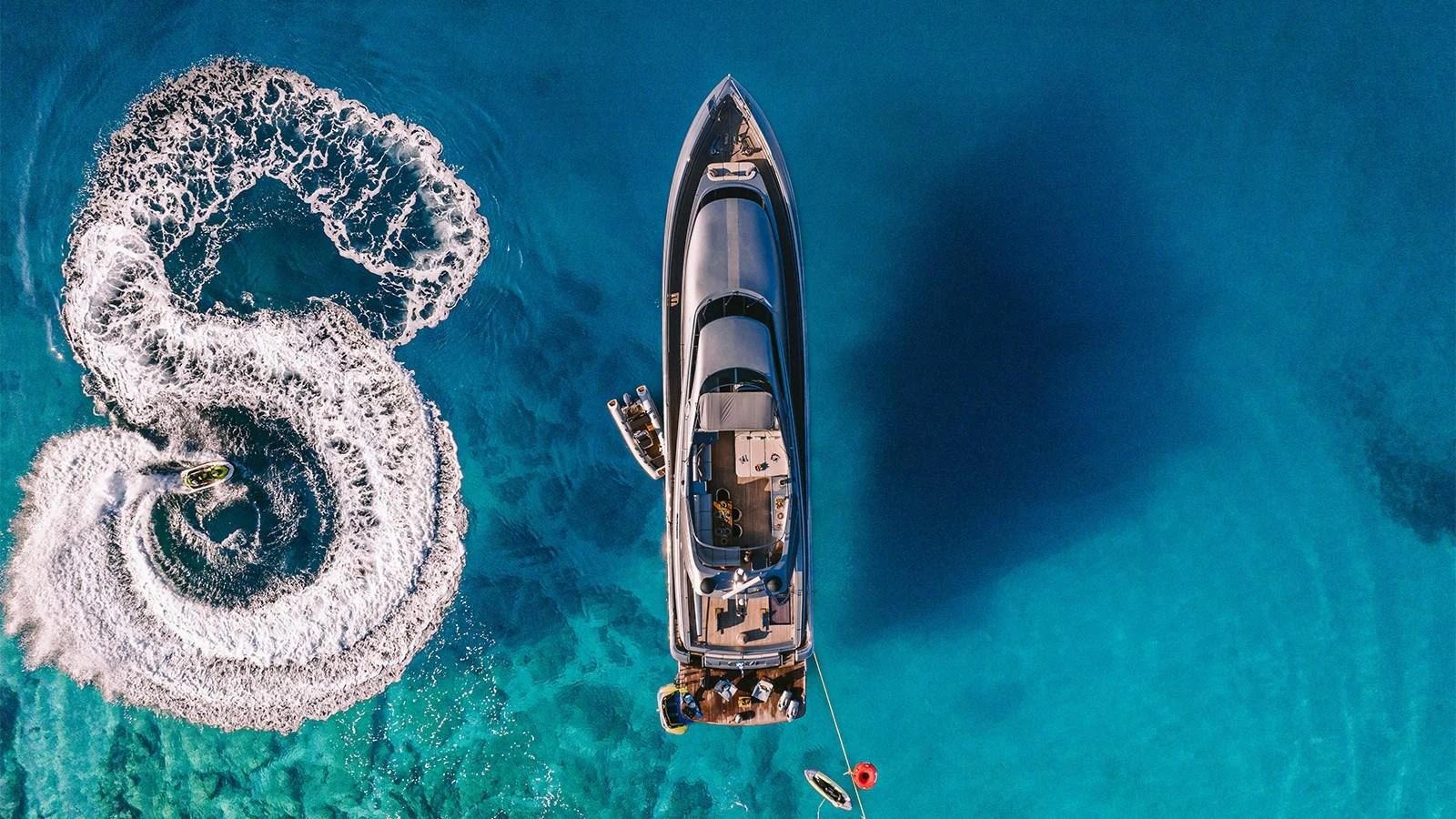 a satellite in space aboard ELVI Yacht for Sale