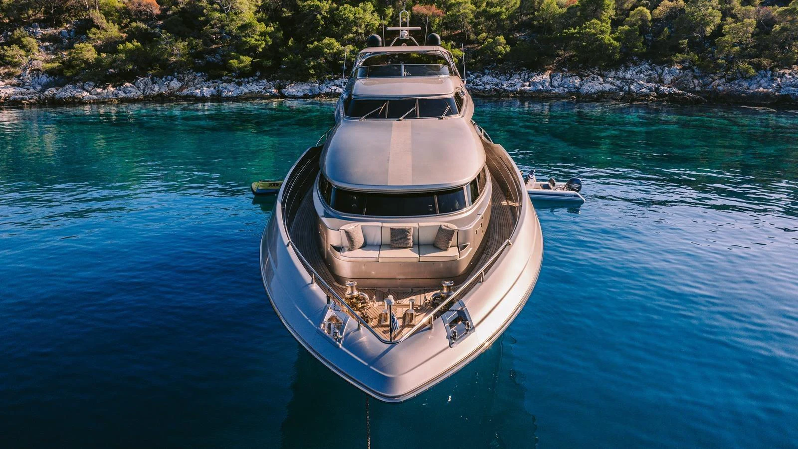 a boat in the water aboard ELVI Yacht for Sale