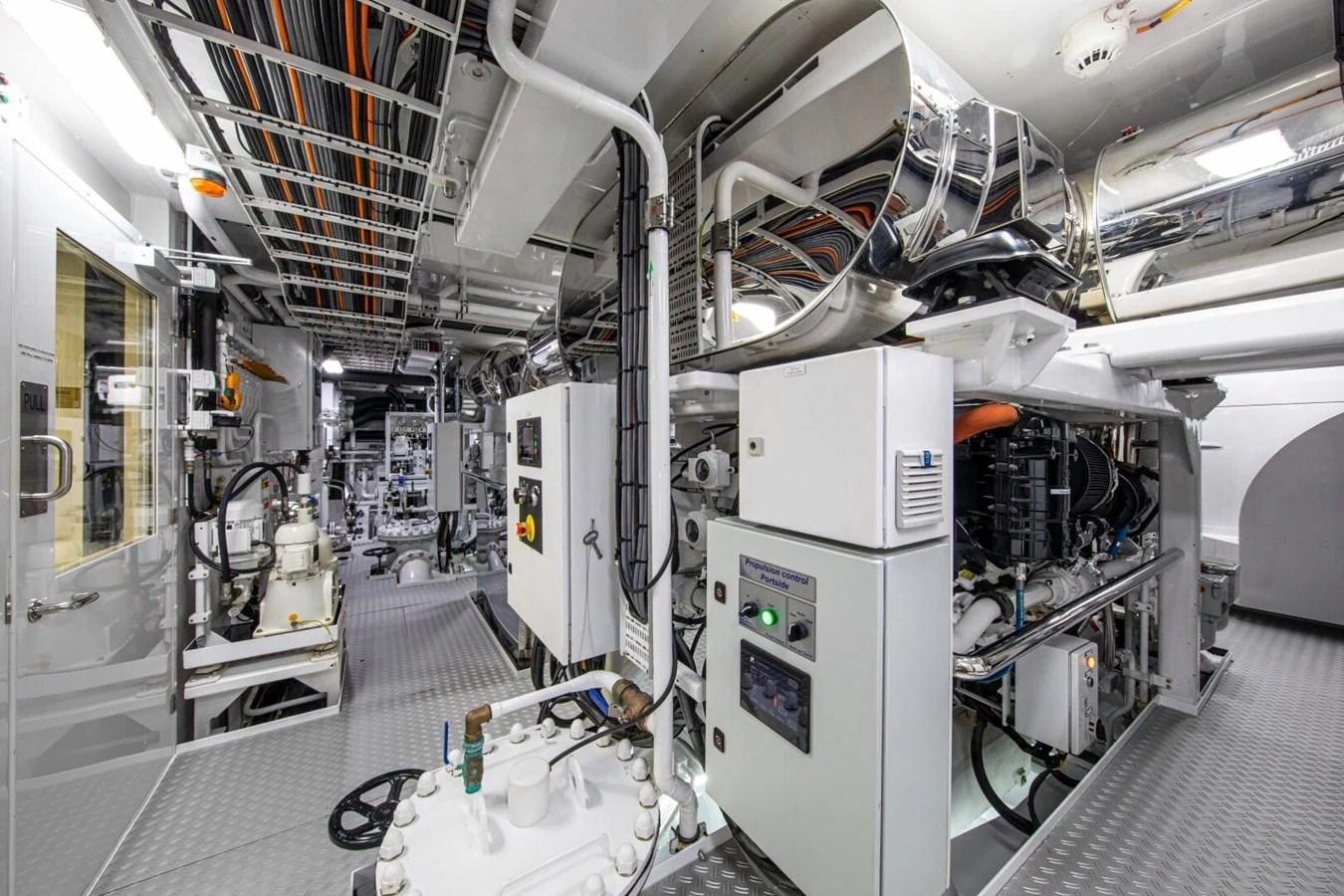 The engine room is equipped with advanced machinery and systems, showcasing the yacht's engineering excellence. aboard PROMISE Yacht for Sale