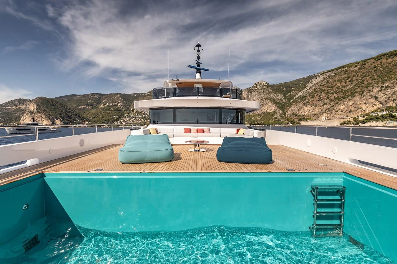 a boat on a dock aboard FELICITA Yacht for Sale