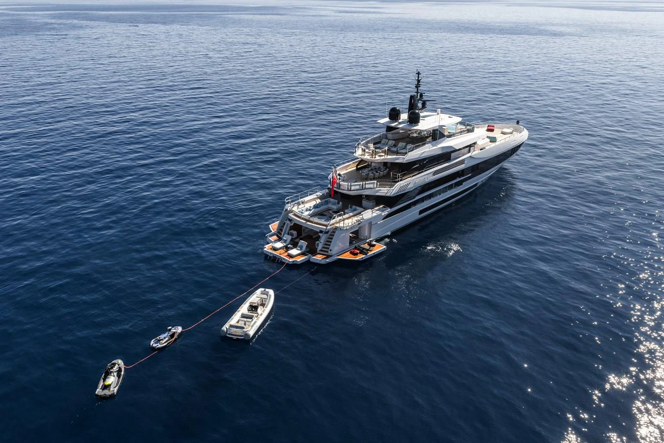 a large ship in the water aboard FELICITA Yacht for Sale