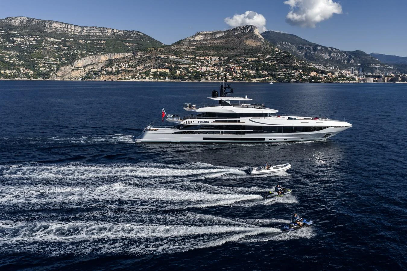 a boat sailing on the sea aboard FELICITA Yacht for Sale