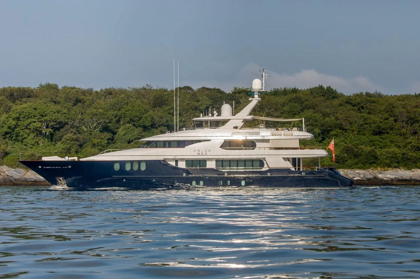 a boat on the water aboard AMICA MEA Yacht for Sale