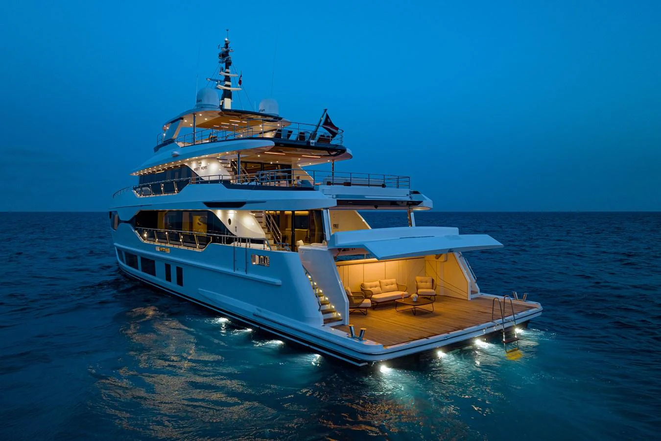 a large boat in the water aboard MAJESTY 120 Yacht for Sale