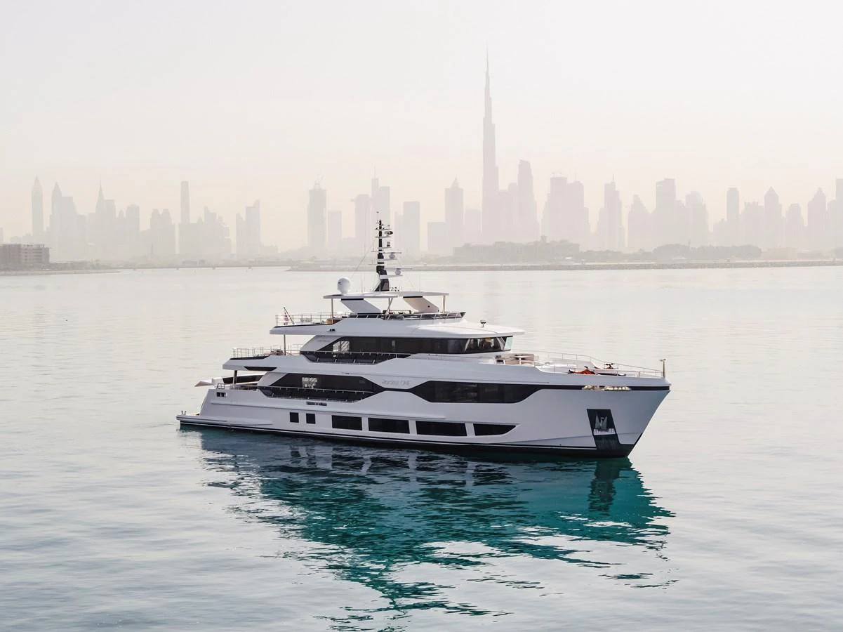 a boat on the water aboard MAJESTY 120 Yacht for Sale