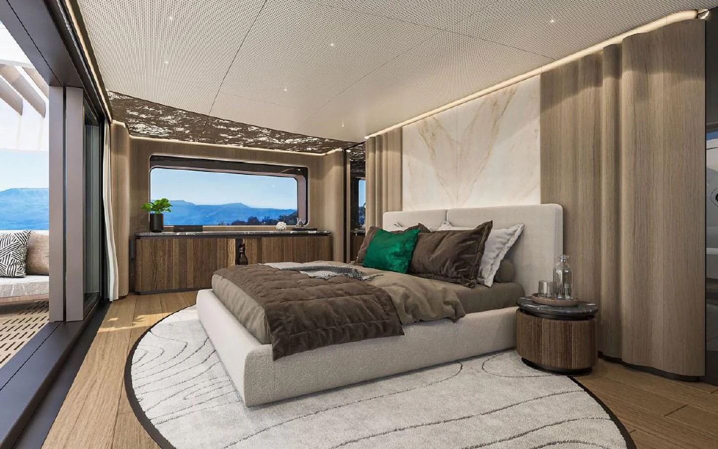 The master stateroom offers a luxurious and spacious retreat with stunning views and elegant decor. aboard SIRENA 42M Yacht for Sale
