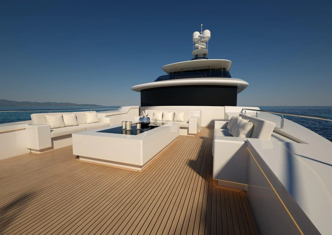 The sundeck features luxurious seating and a sleek, modern design, perfect for relaxation and entertainment. aboard MAGNOLIA II Yacht for Sale