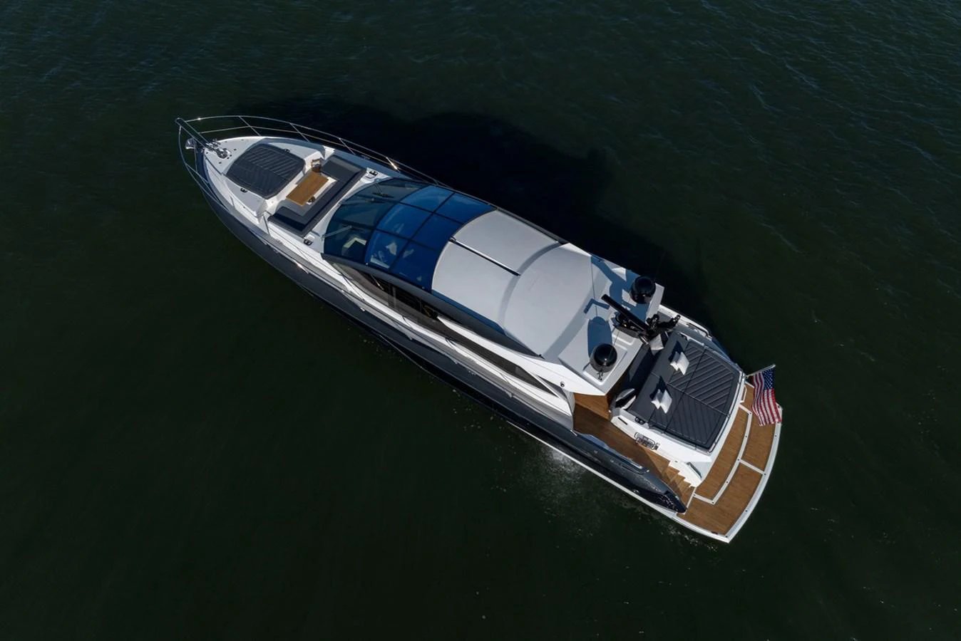 a high angle view of a boat aboard KB JR Yacht for Sale