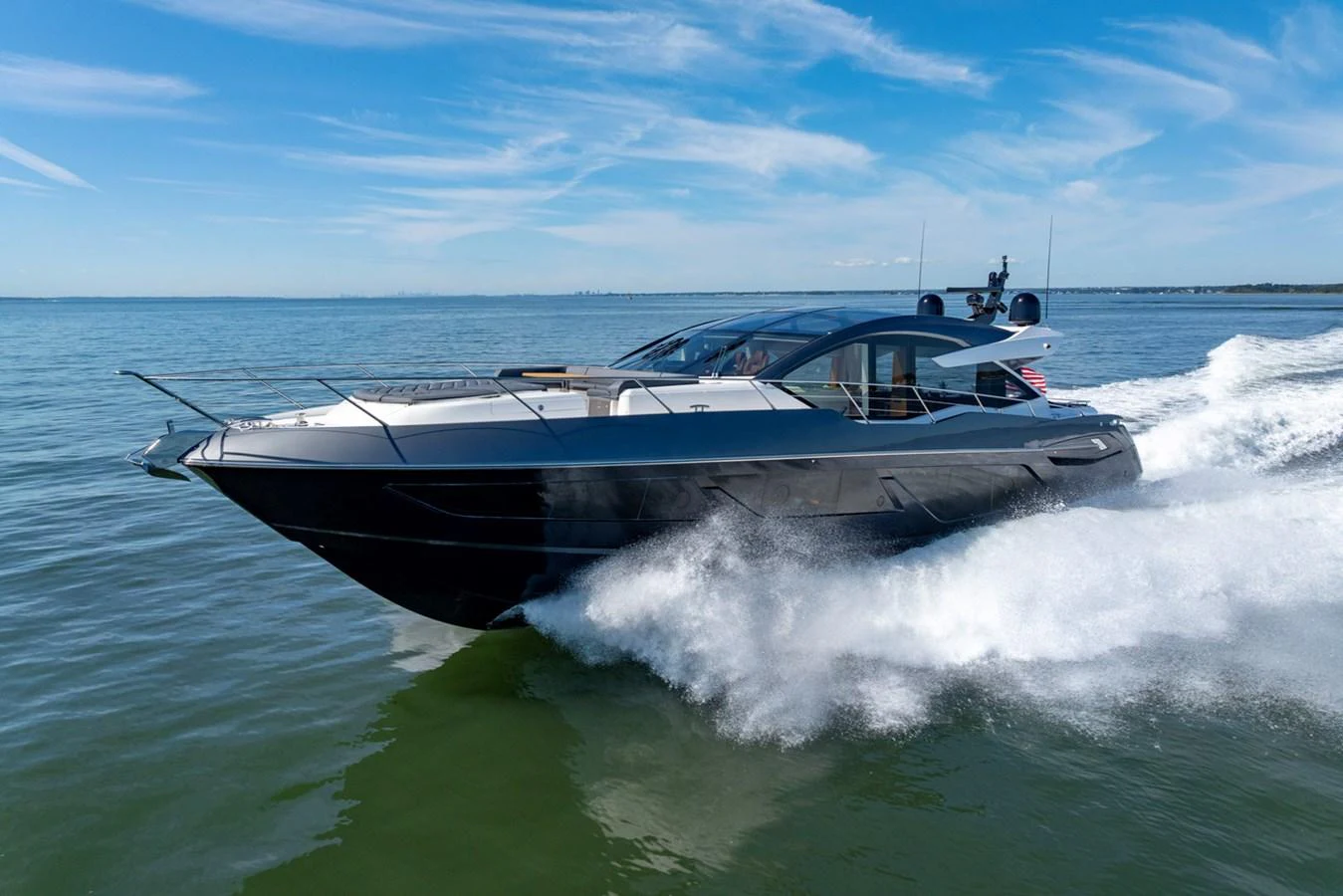 a boat splashing in the water aboard KB JR Yacht for Sale