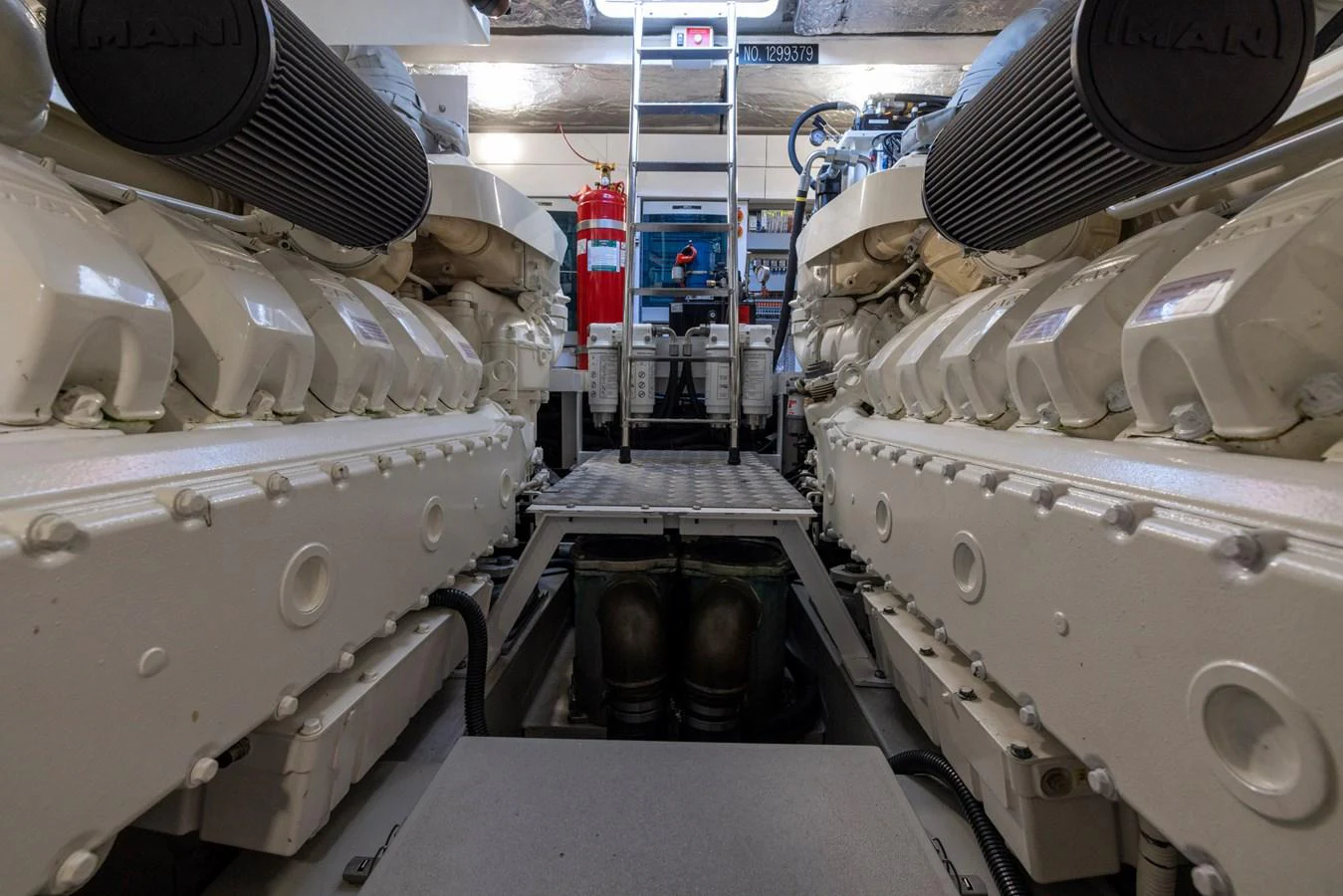 a close-up of a machine aboard KB JR Yacht for Sale