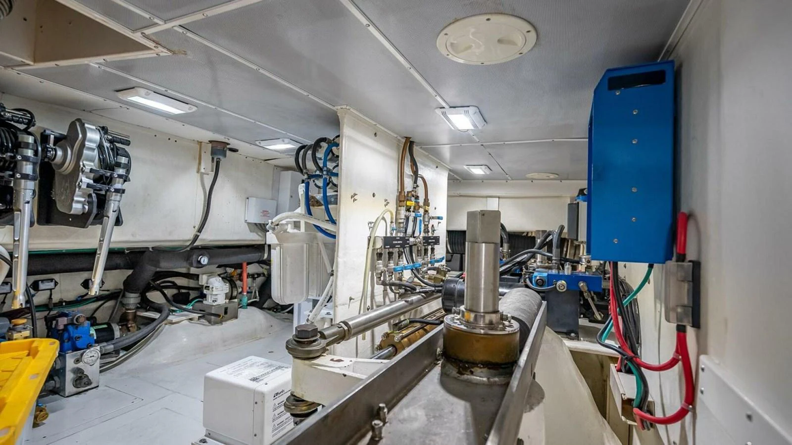 The engine room is equipped with advanced machinery and well-organized systems. aboard TAKE 5 Yacht for Sale