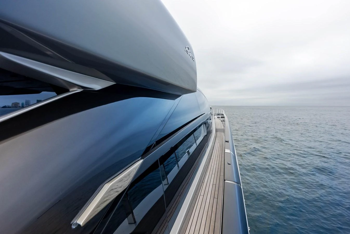 A sleek yacht glides smoothly over the water, showcasing its modern design and polished exterior. aboard FERRETTI  TRADE Yacht for Sale