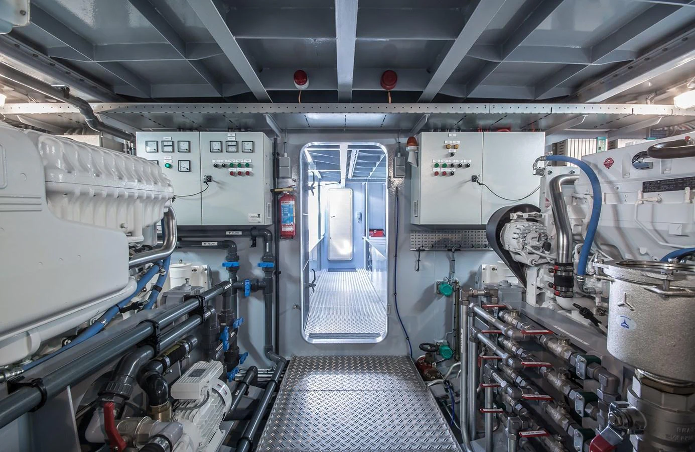 The yacht's engine room is equipped with advanced machinery and control panels, showcasing a highly functional and well-maintained space. aboard 20 YXT Yacht for Sale