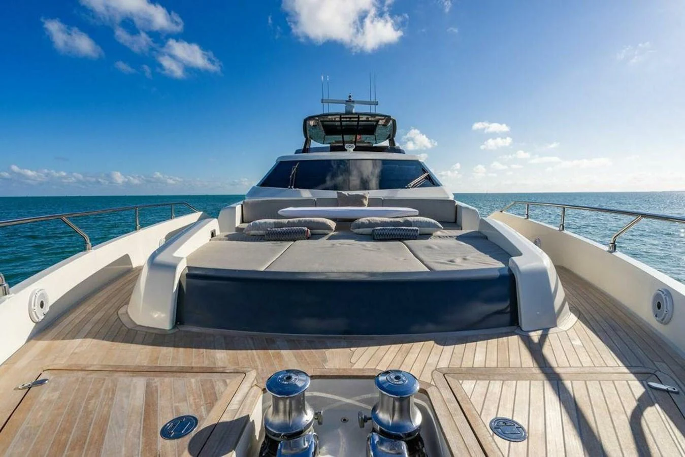 a boat on a boat aboard 85 FERRETTI Yacht for Sale