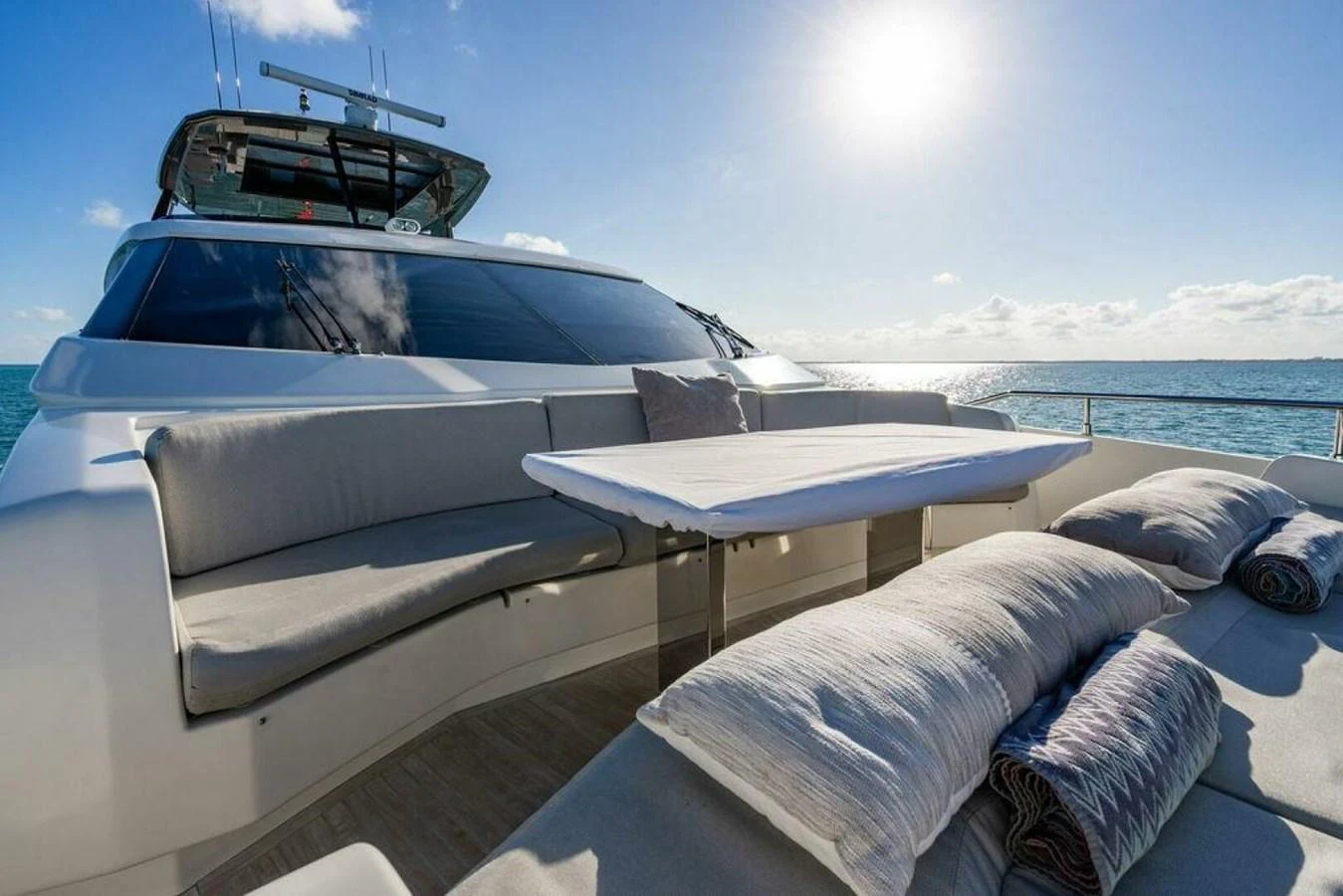 a boat with a boat on it aboard 85 FERRETTI Yacht for Sale