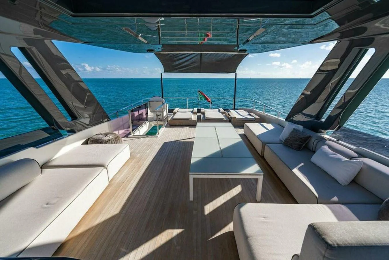 a deck of a boat aboard 85 FERRETTI Yacht for Sale