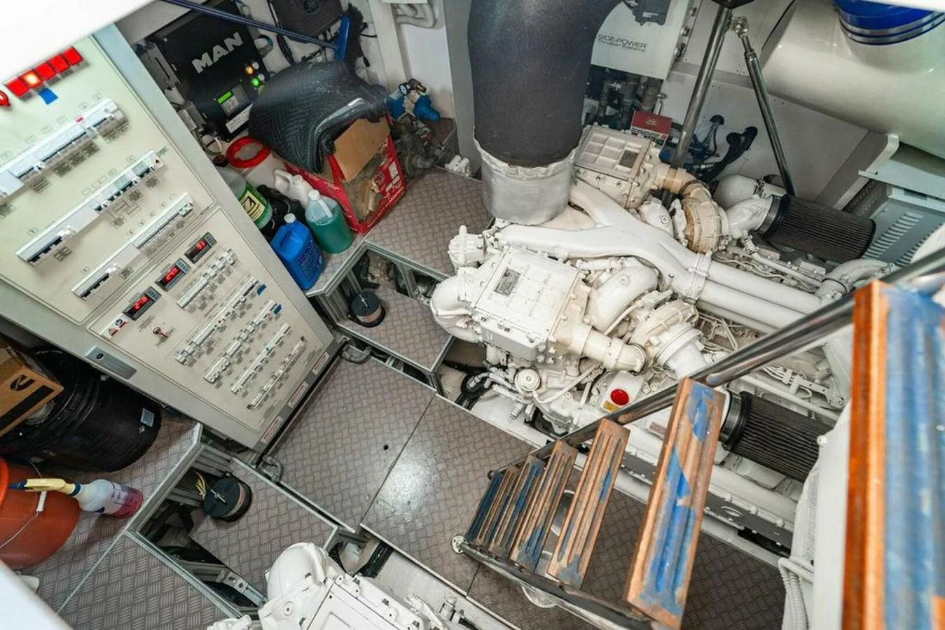 a machine with wires aboard 85 FERRETTI Yacht for Sale
