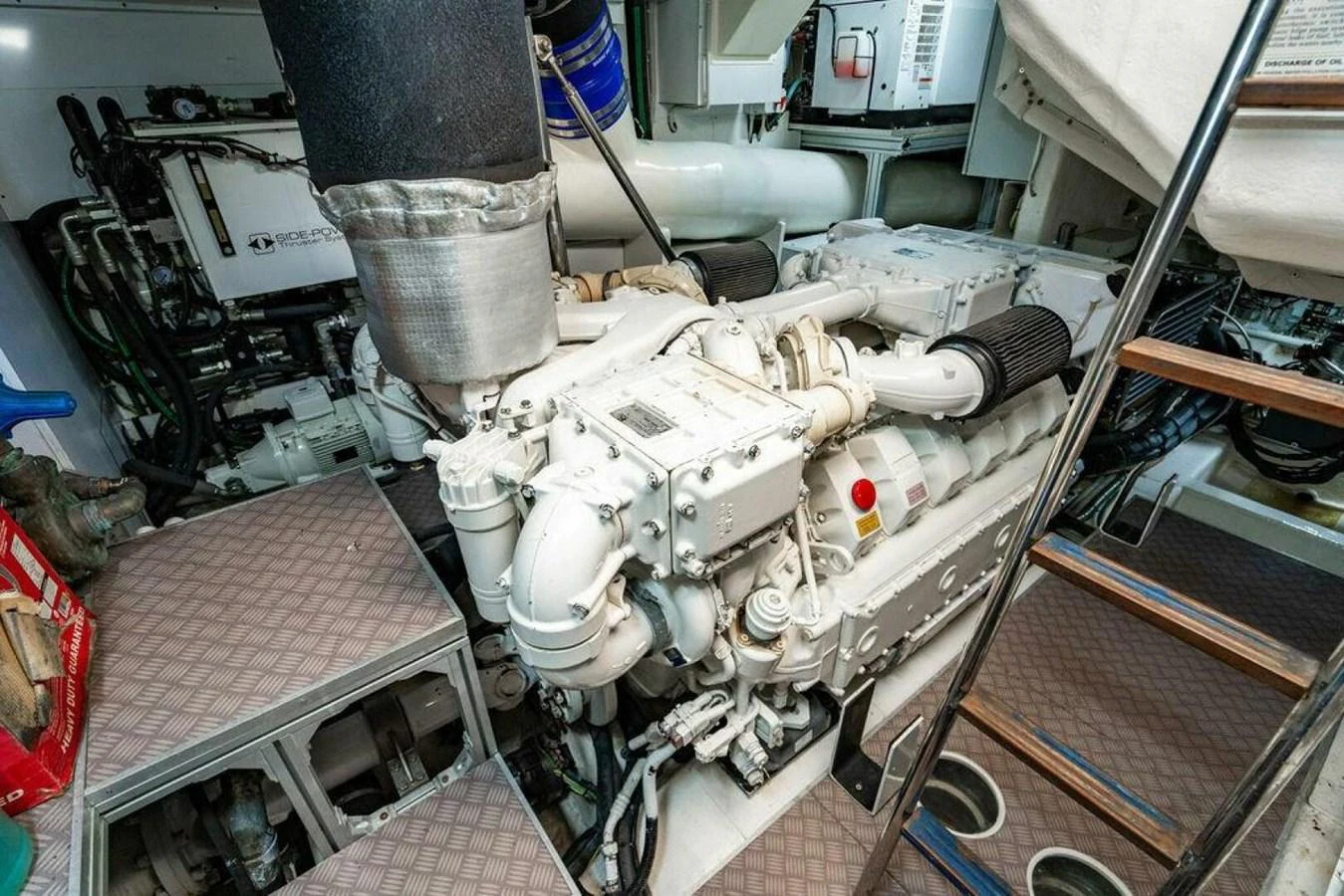 a machine with a metal cylinder aboard 85 FERRETTI Yacht for Sale