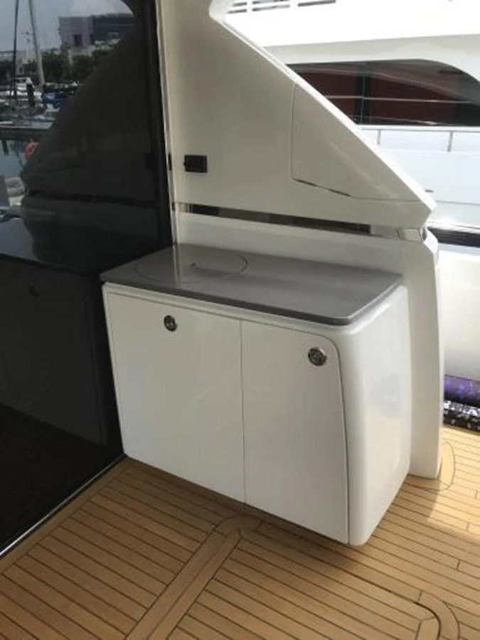 A sleek and modern storage cabinet on the deck of a yacht. aboard ANDAMAN PRINCESS Yacht for Sale
