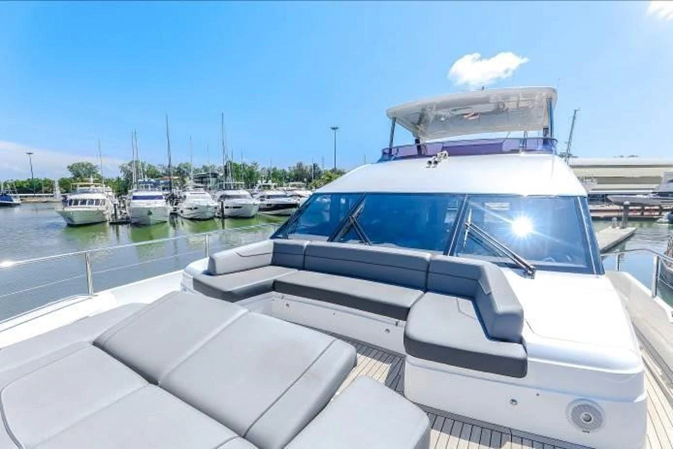 The foredeck of the yacht features spacious sun pads and comfortable seating, perfect for relaxation. aboard ANDAMAN PRINCESS Yacht for Sale