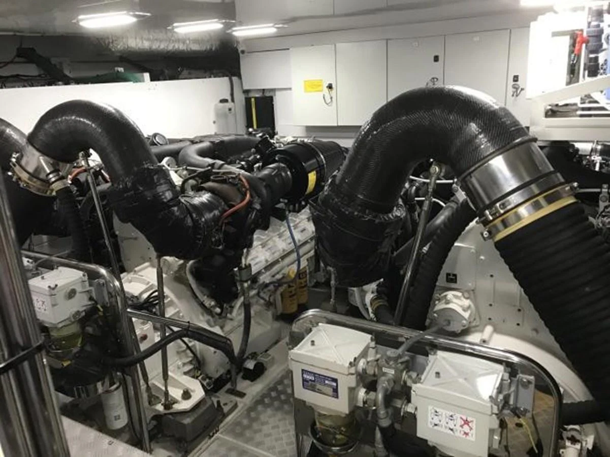 The image showcases the yacht's well-maintained engine room with advanced machinery and equipment. aboard ANDAMAN PRINCESS Yacht for Sale