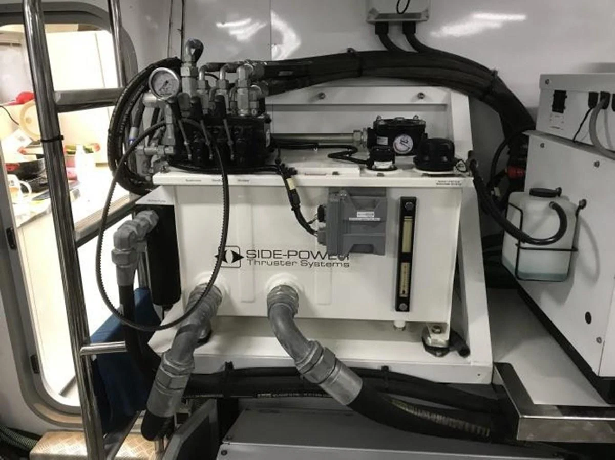 The image showcases a detailed view of the yacht's thruster system equipment. aboard ANDAMAN PRINCESS Yacht for Sale