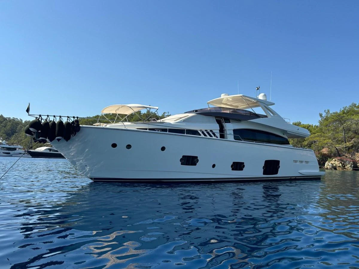 a white boat on water aboard NGV Yacht for Sale