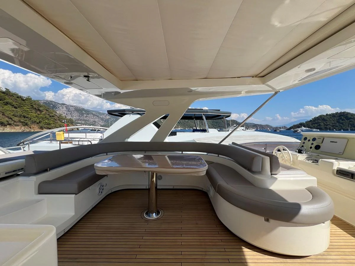 a boat on a deck aboard NGV Yacht for Sale