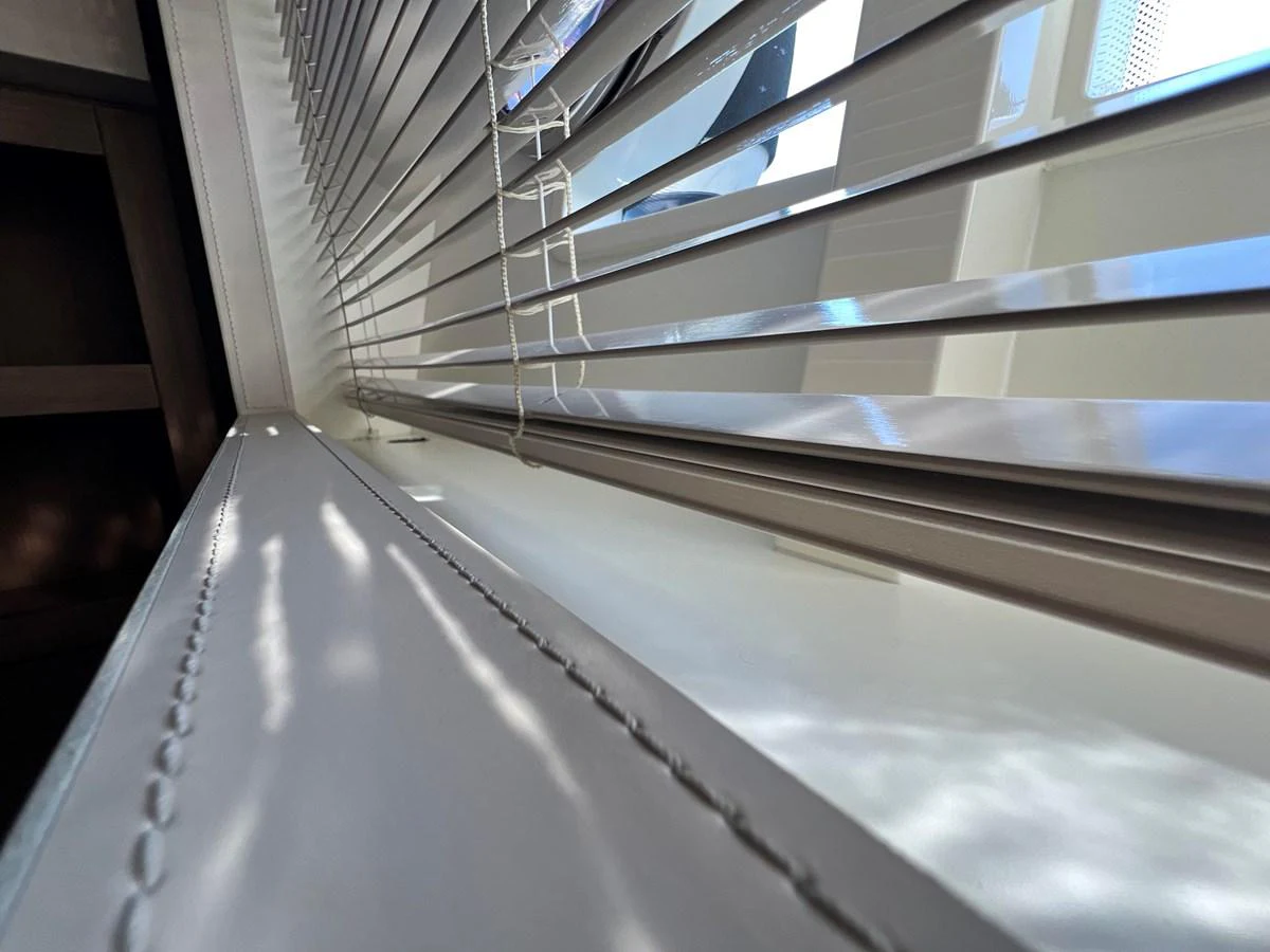 a close-up of a white pipe aboard NGV Yacht for Sale